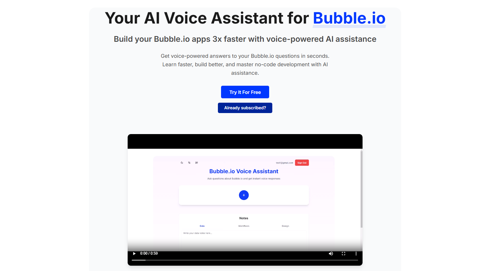 Bubble.io Voice Assistant