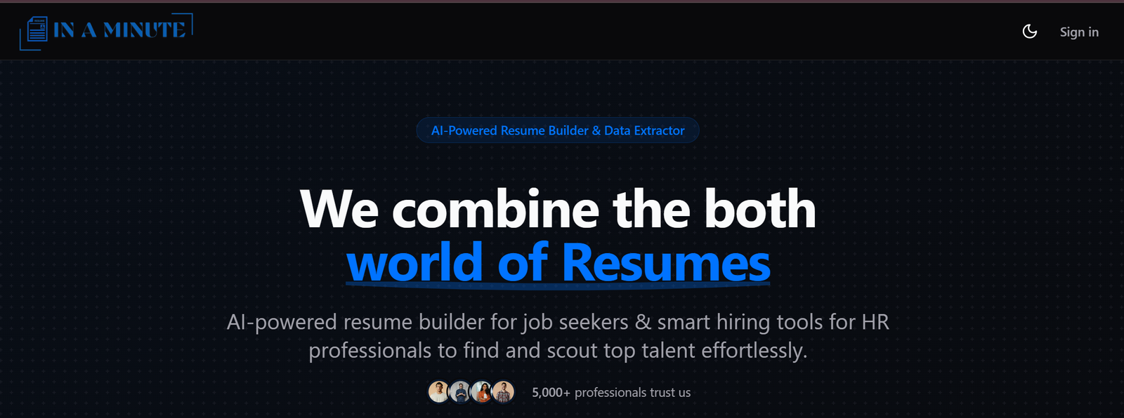 Resume In A Minute