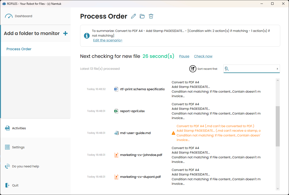 Rofiles, robot for your files