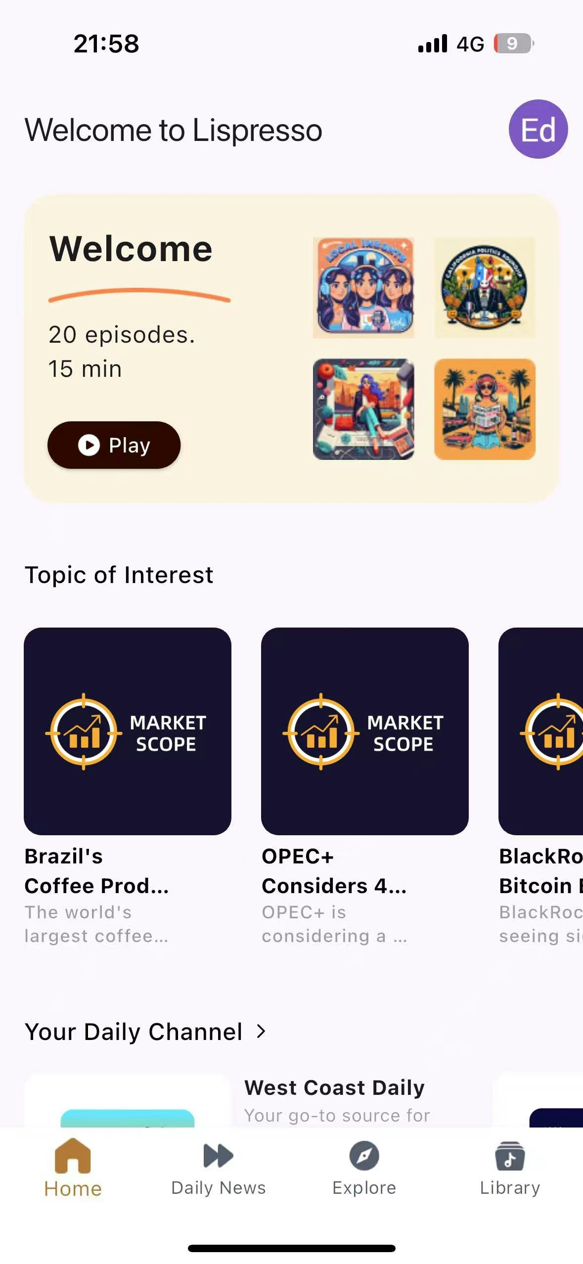 Lispresso: Audio News for Commuters
