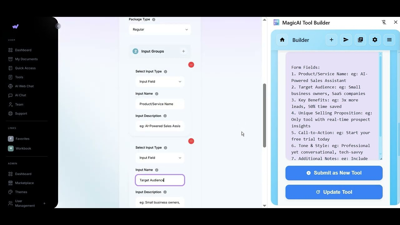 MagicAI Tool Builder