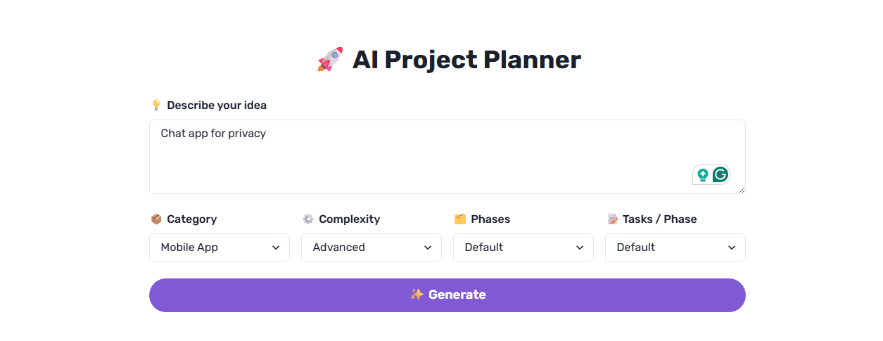 AI Project Planner by ReadyTools
