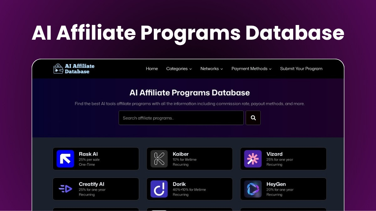 AI Affiliate Programs Database