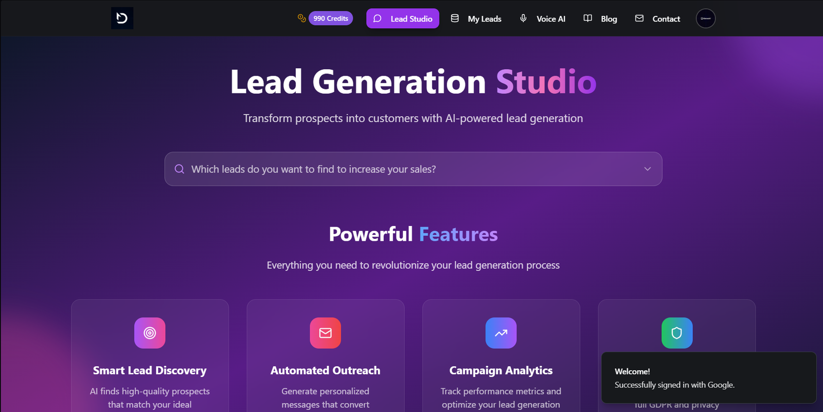 DarexAI LeadGen AI Automation Agent