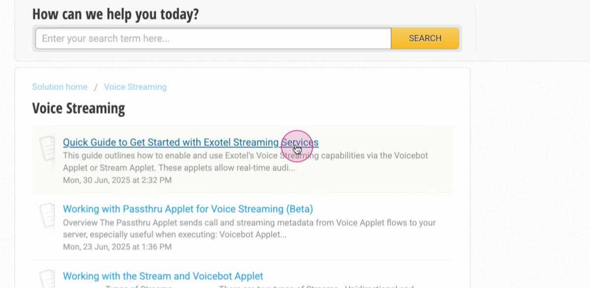 Exotel AgentStream