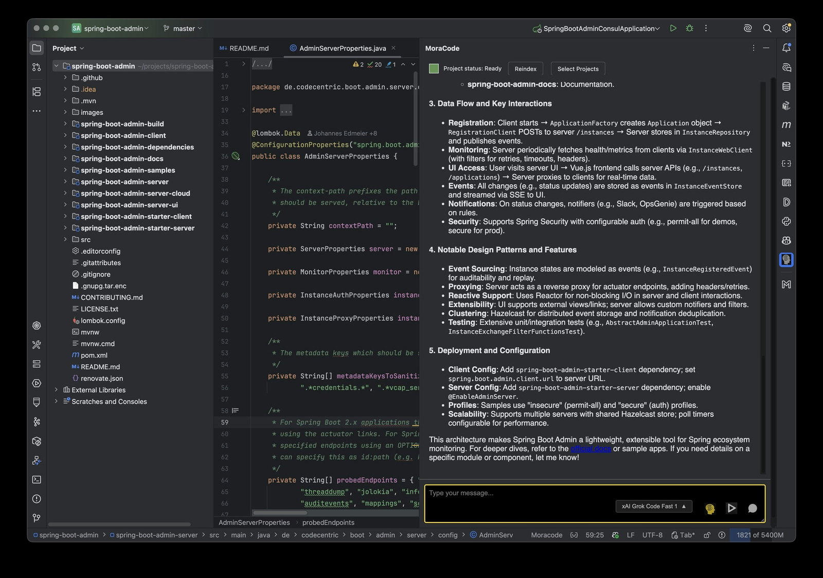 MoracodeAI assistant for large codebases