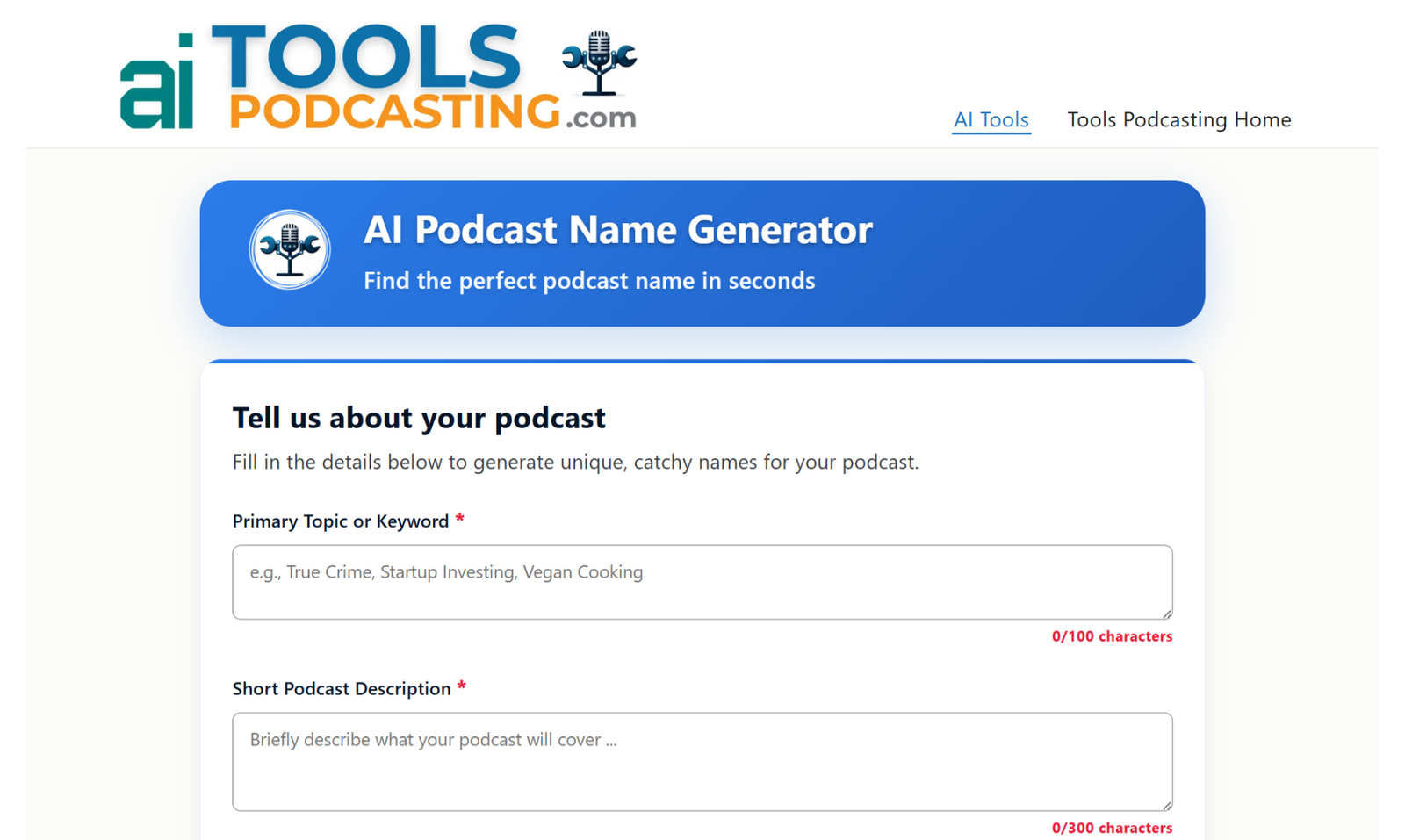 AI Podcast Name Generator