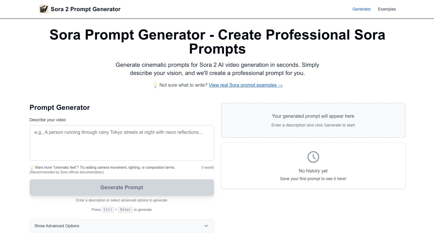 Sora Prompt Generator
