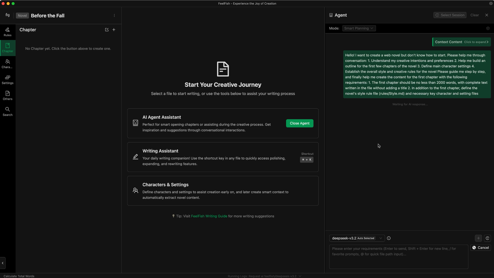 FeelFish – AI Novel Writing Agent
