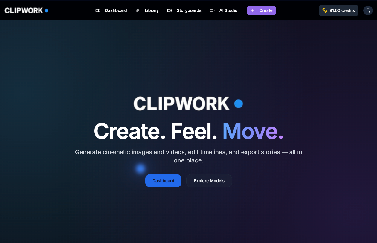 ClipWork: Studio AI videos in seconds