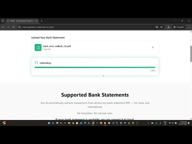 SriVSR – AI PDF to Excel Converter