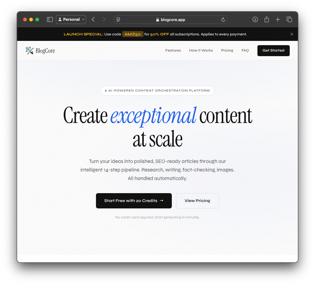 BlogCore App – AI Content Orchestrator