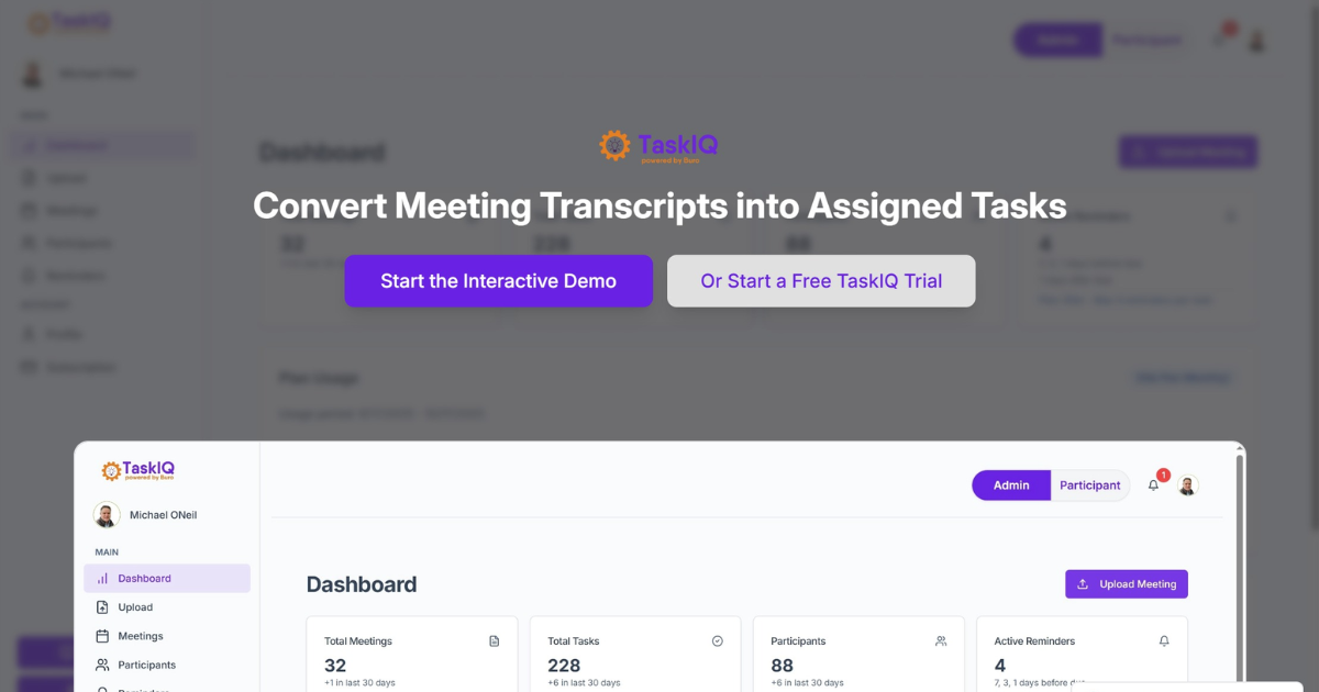 TaskIQ – Meeting tasks by email