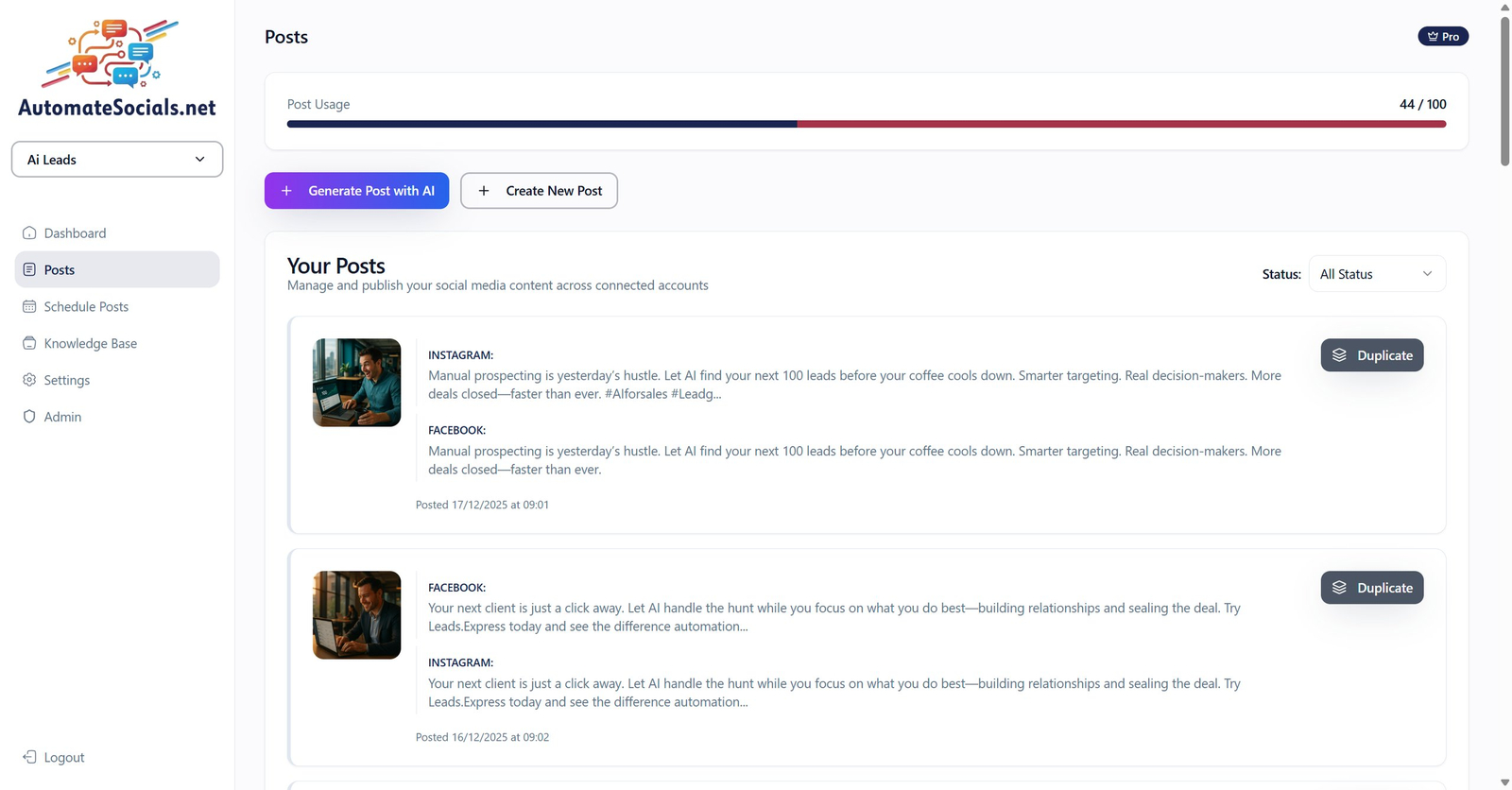 Fully Autonomous Social Media Management