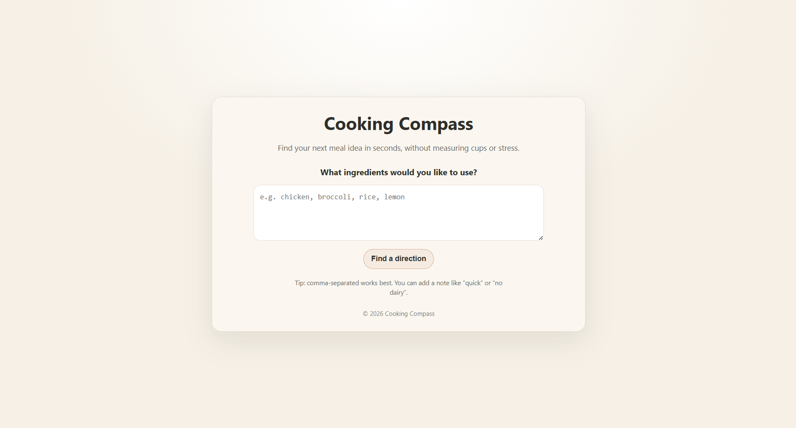 Cooking Compass