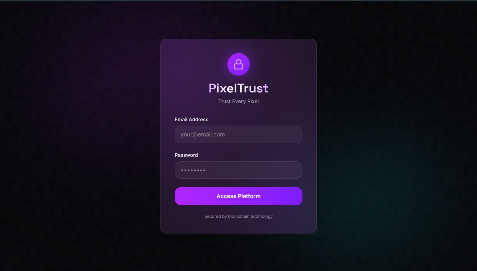 PixelTrust Web App UI Design