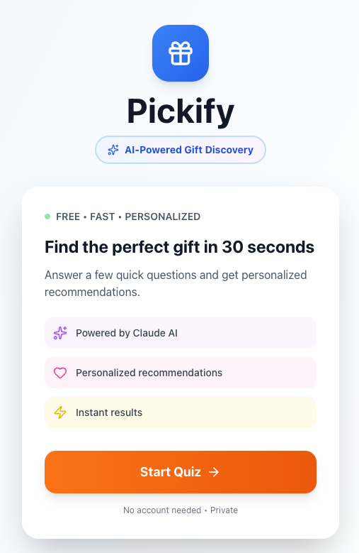 Pickify – AI Gift Finder