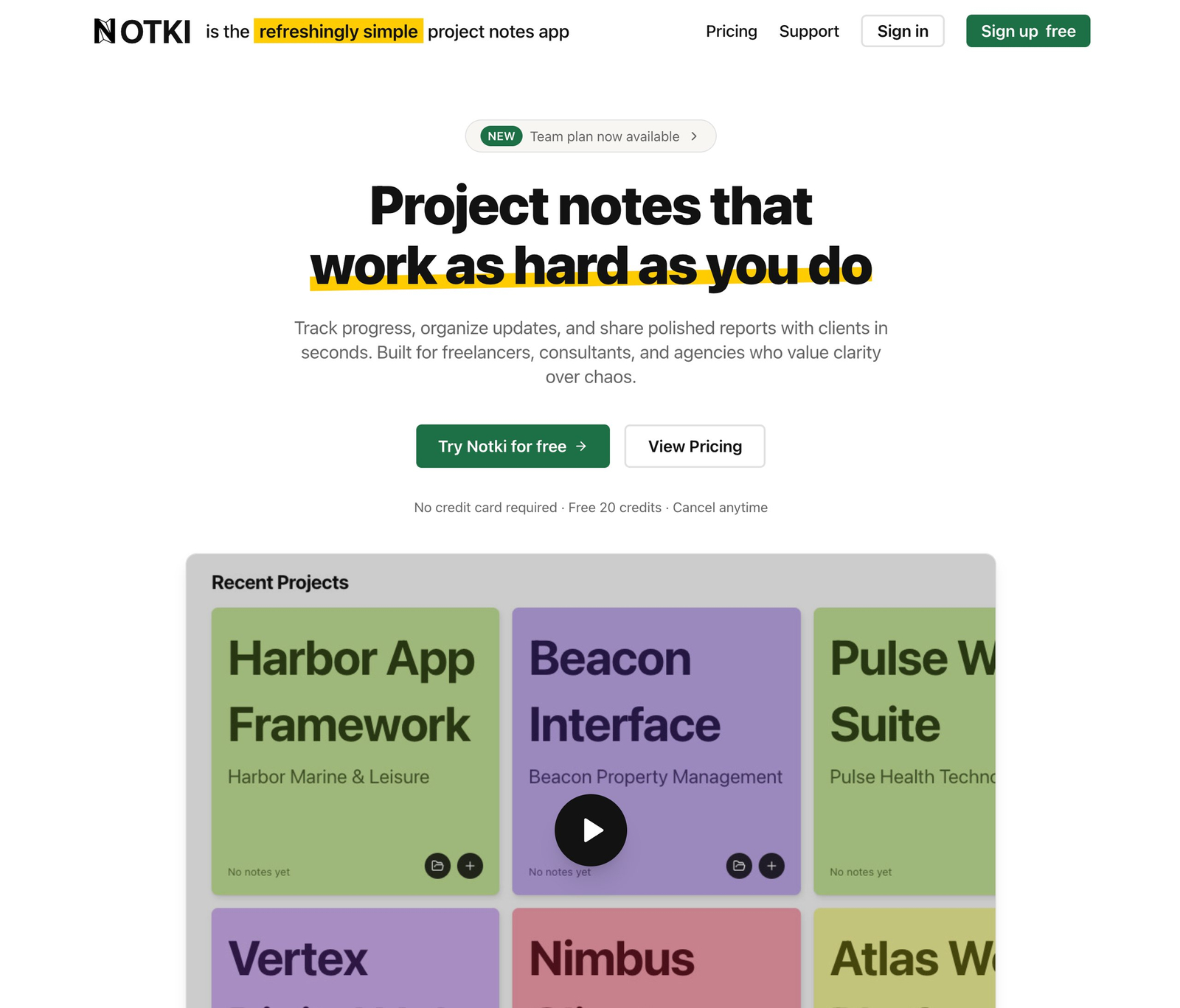 NOTKI, project notes app.