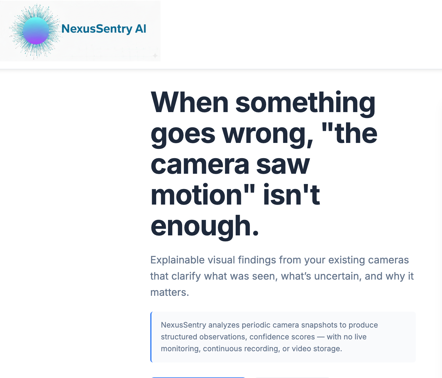 NexusSentry AI — Camera Intelligence