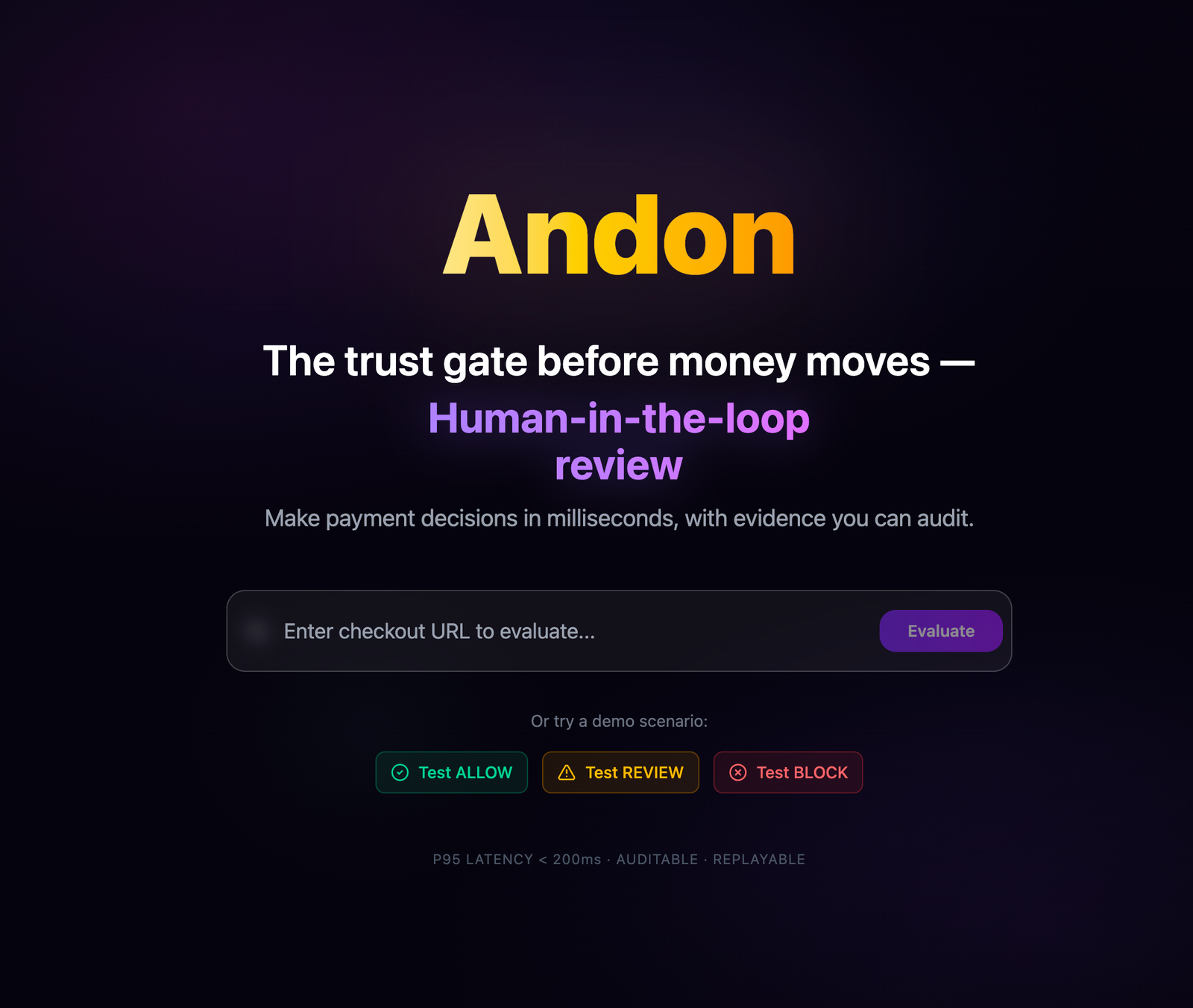 Andon — Trust Gate for AI Agents