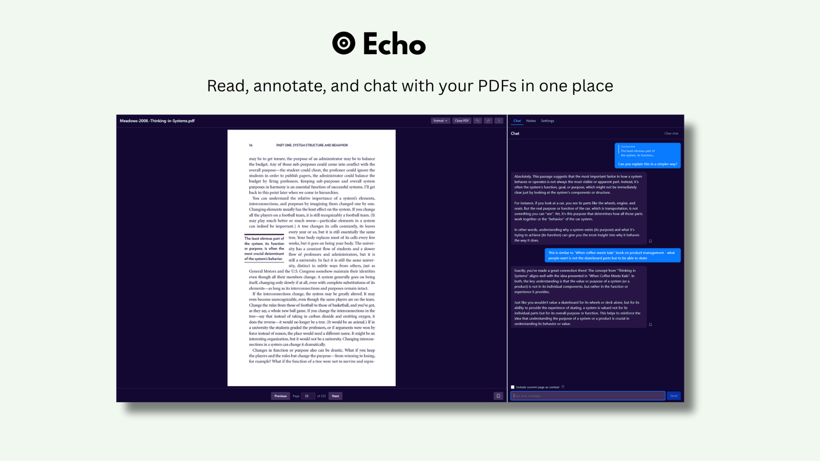 Echo Reading