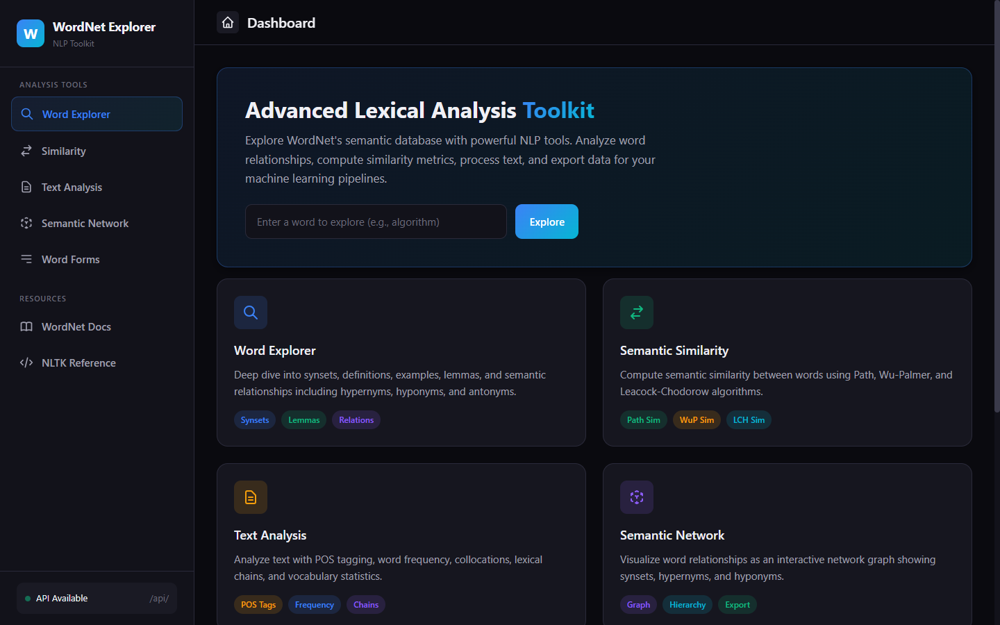 WordNet Explorer: NLP Toolkit