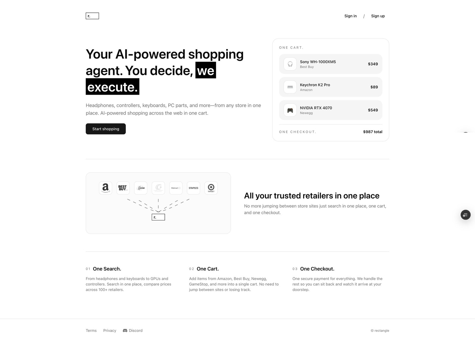 Rectangle – Single Checkout for the Web
