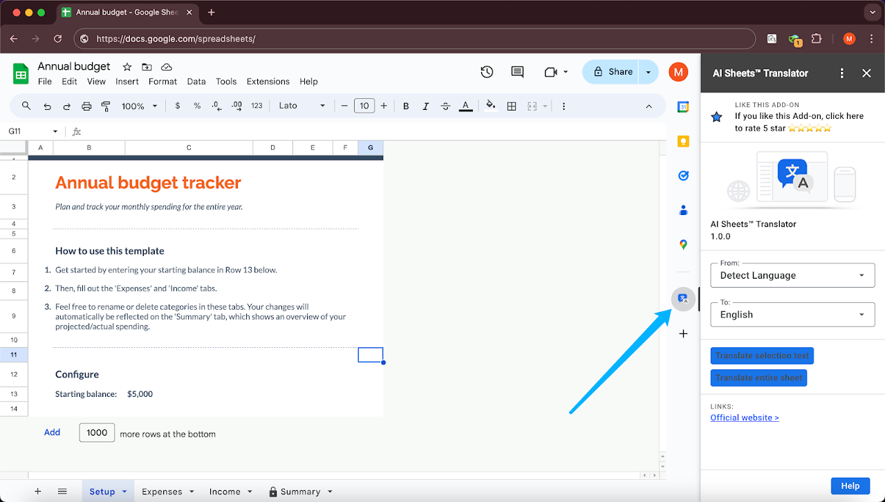 AI Sheets Translator