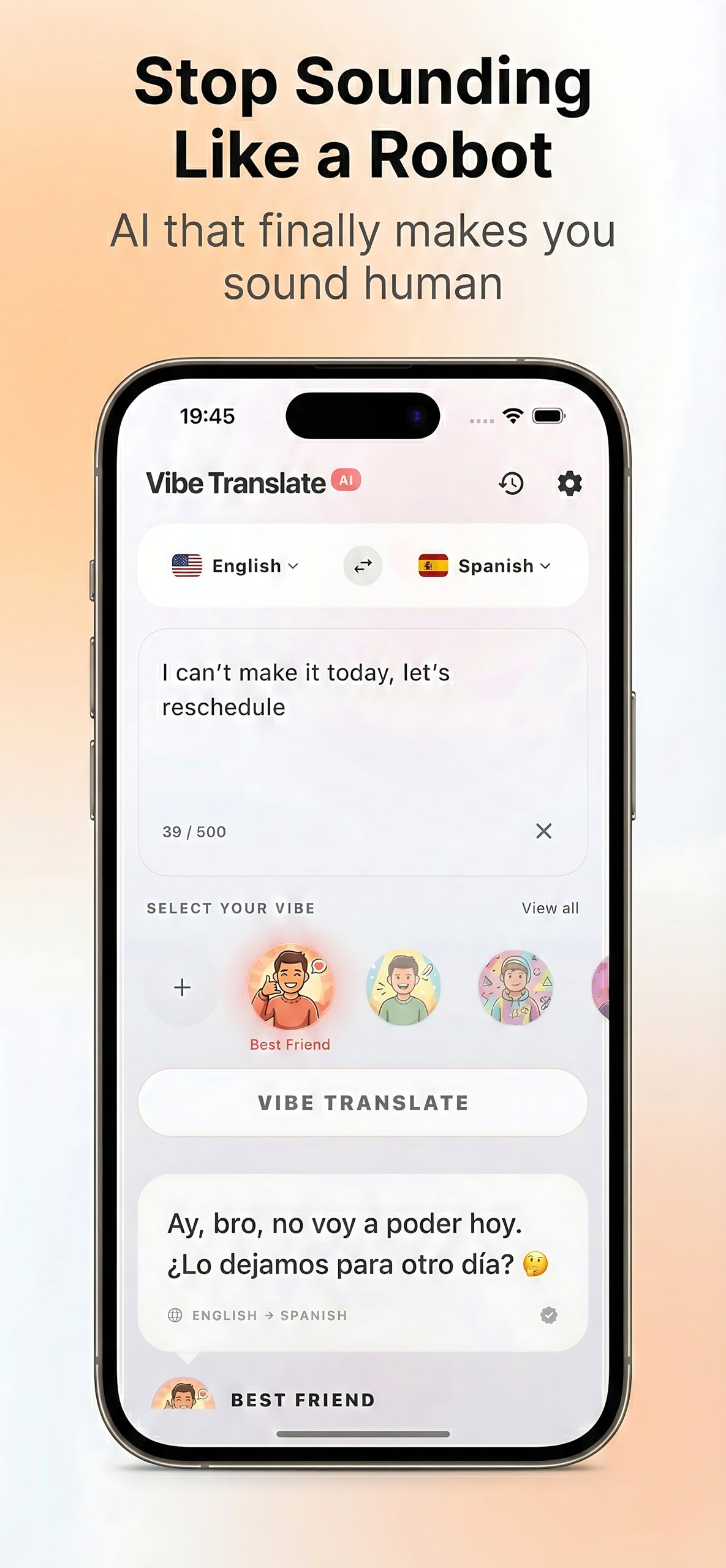 Vibe Translate AI – Translate & Rephrase