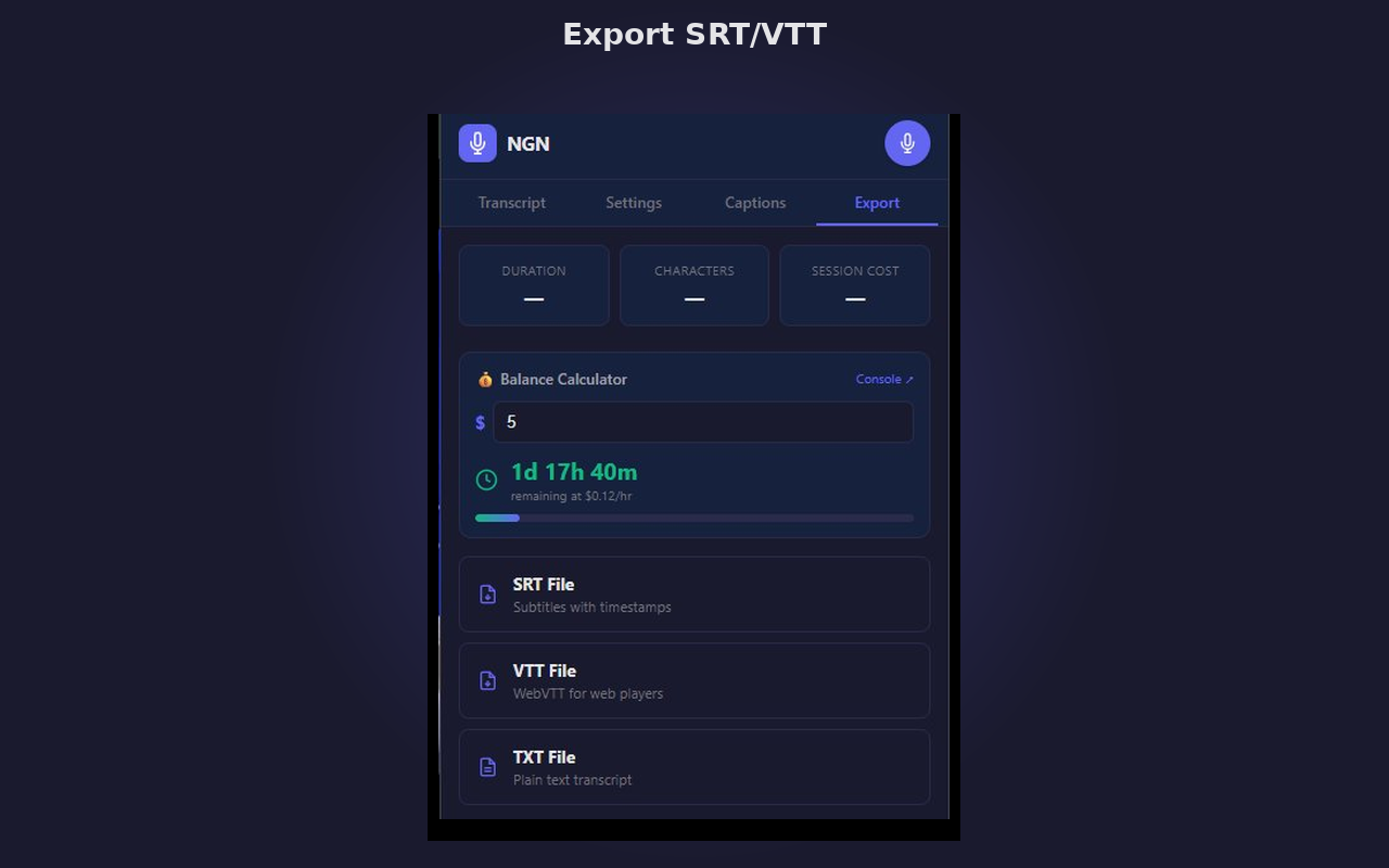 NGN – AI Audio Transcription