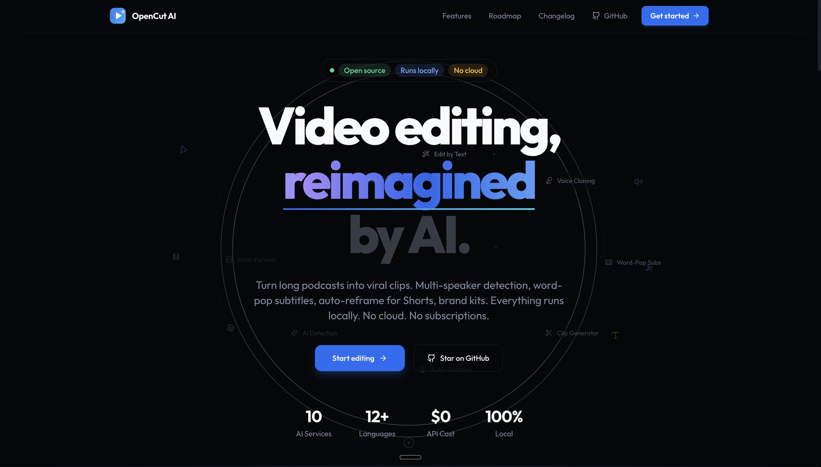 Free AI Video Editor OpenCutAI