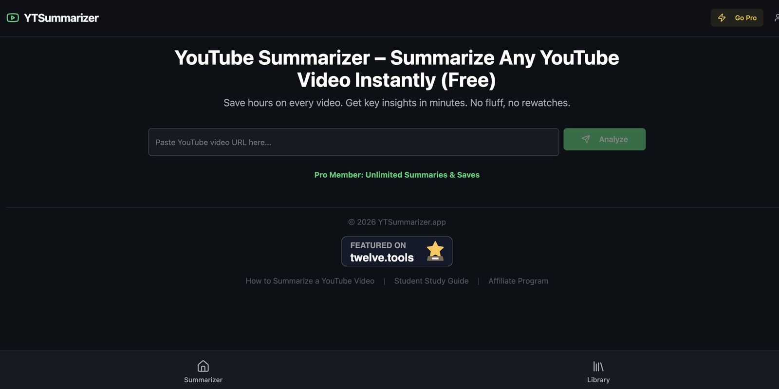 YTsummarizer 2.0