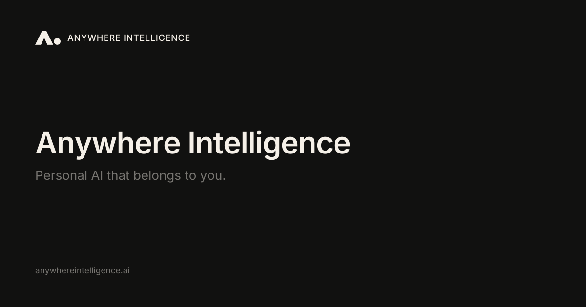 Anywhere Intelligence Kickstarter