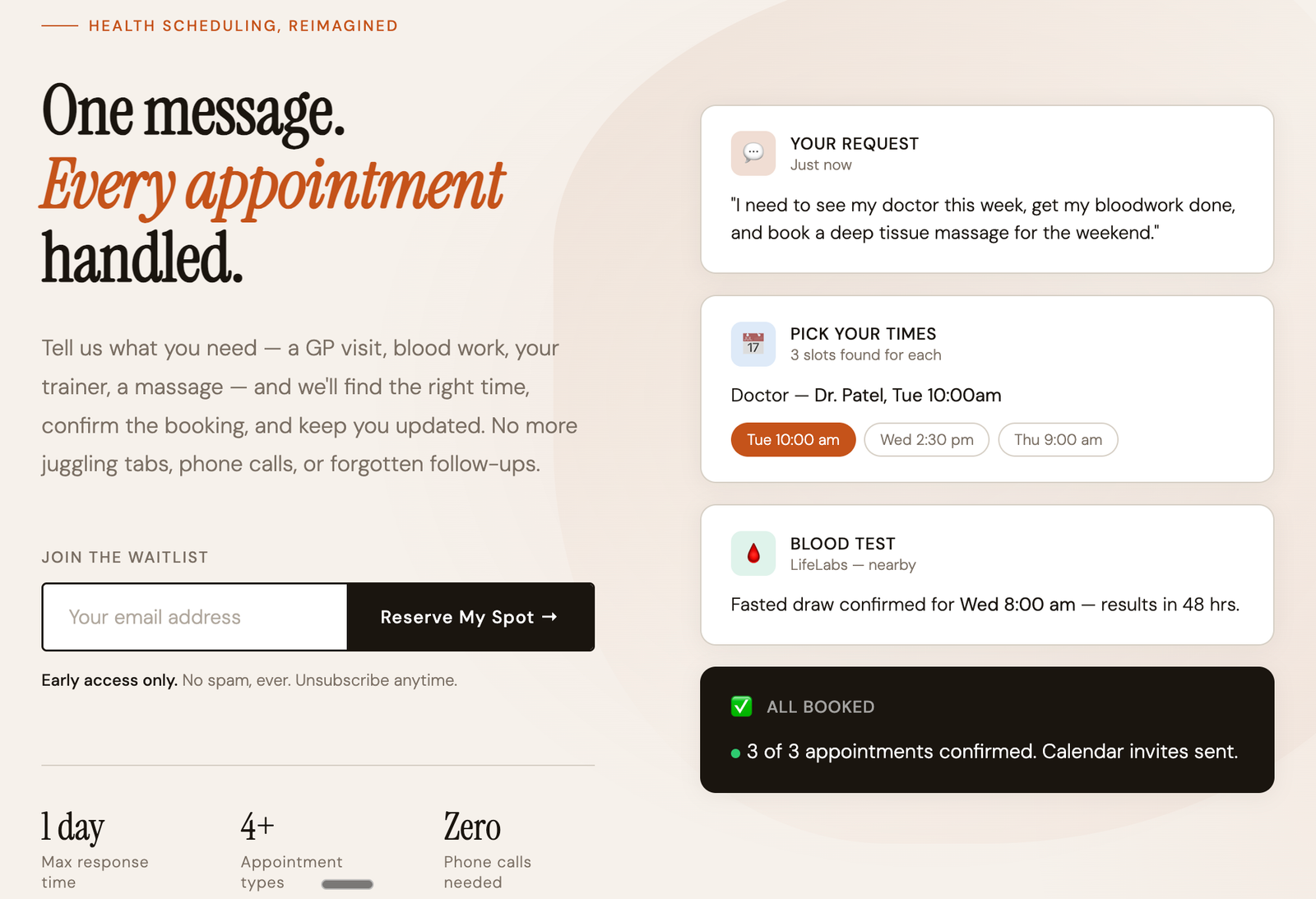 Health Scheduling, Reimagined