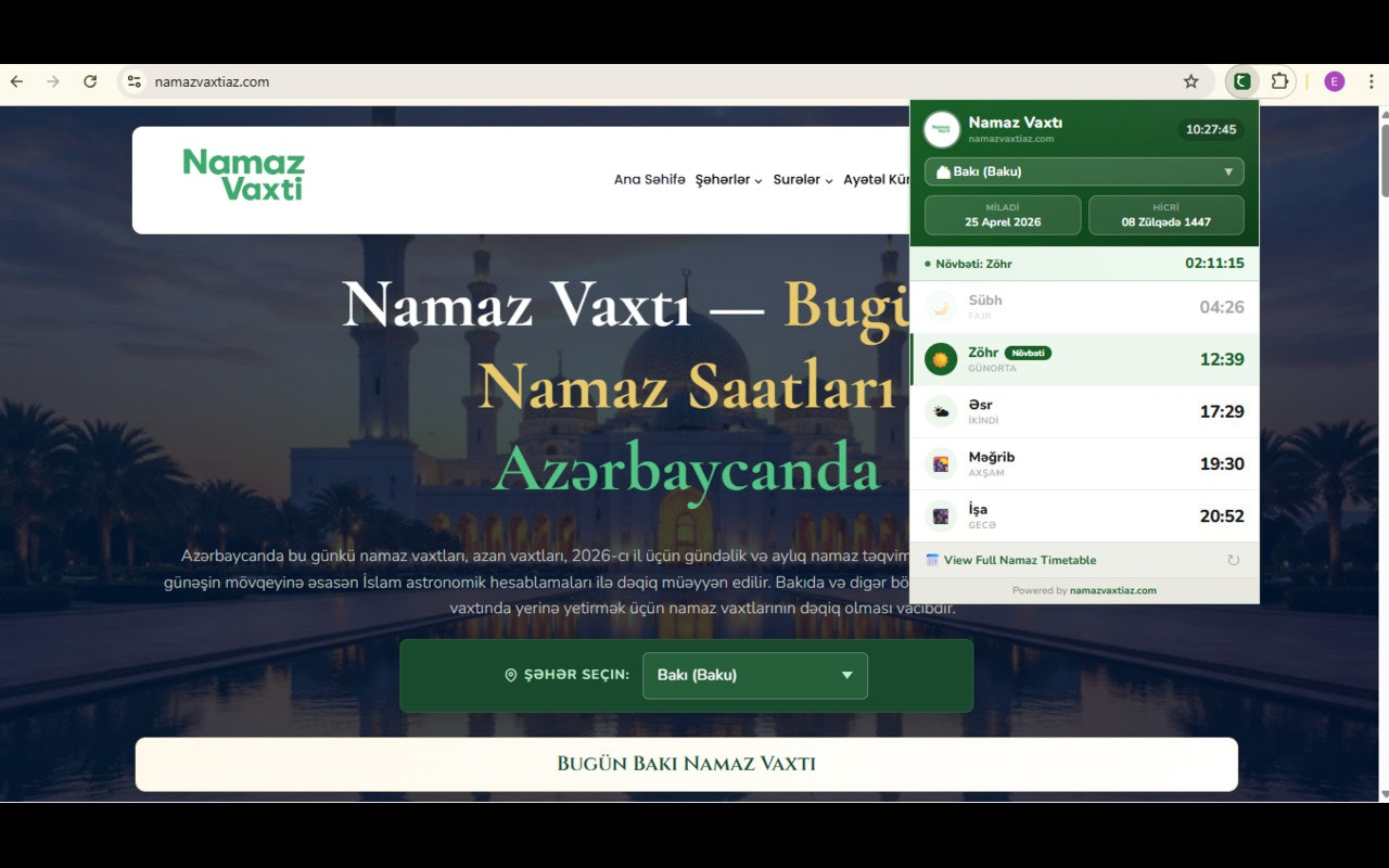 Namaz Vaxti Azerbaijan