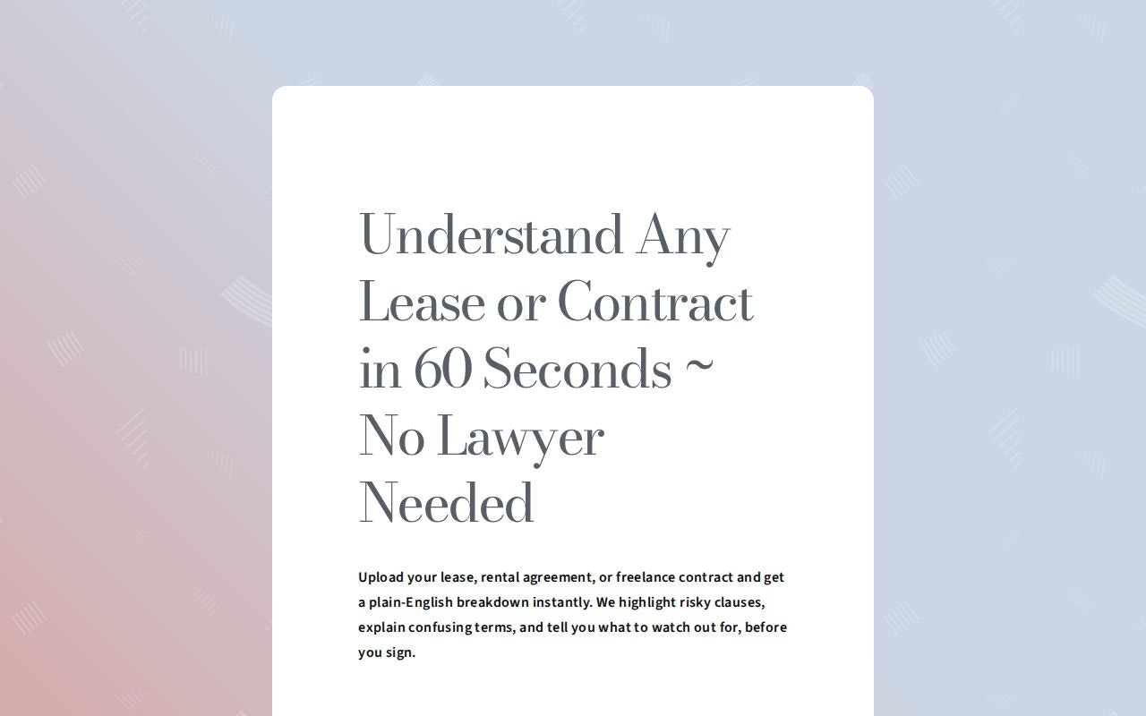 Lease/Contract Plain-English Translator