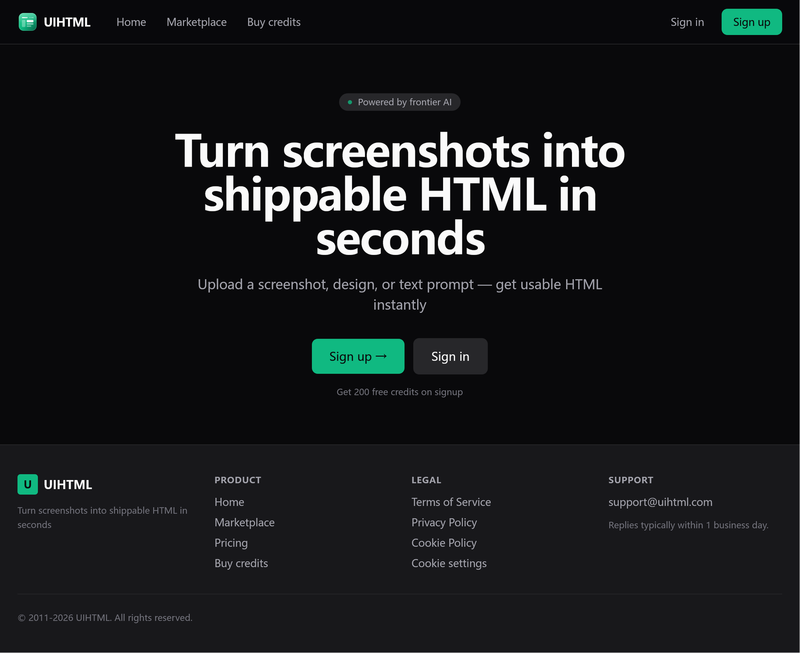 uihtml – Screenshot to HTML