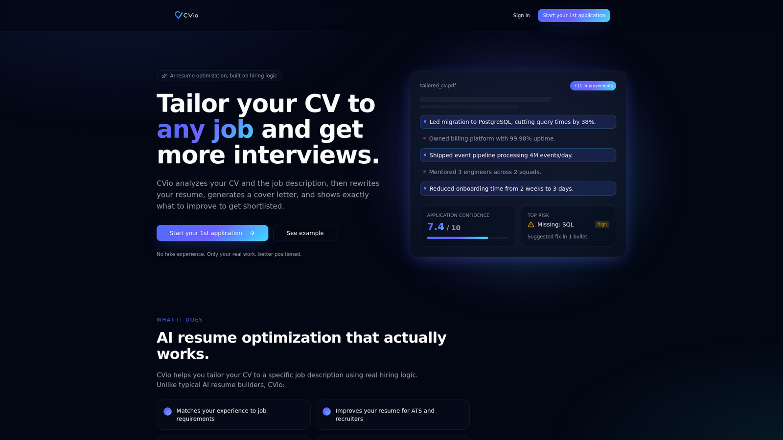 CVio – Know if you’ll get the interview