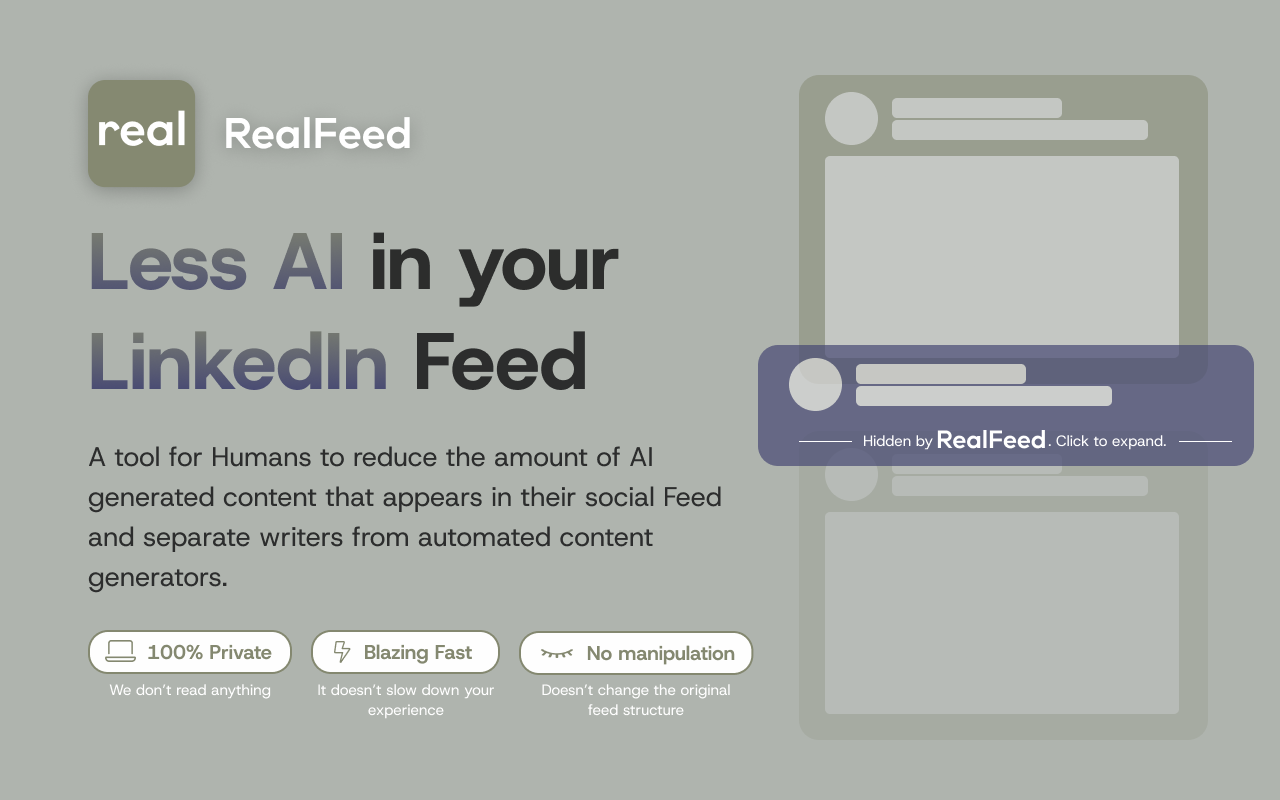 RealFeed: LinkedIn without the AI slop