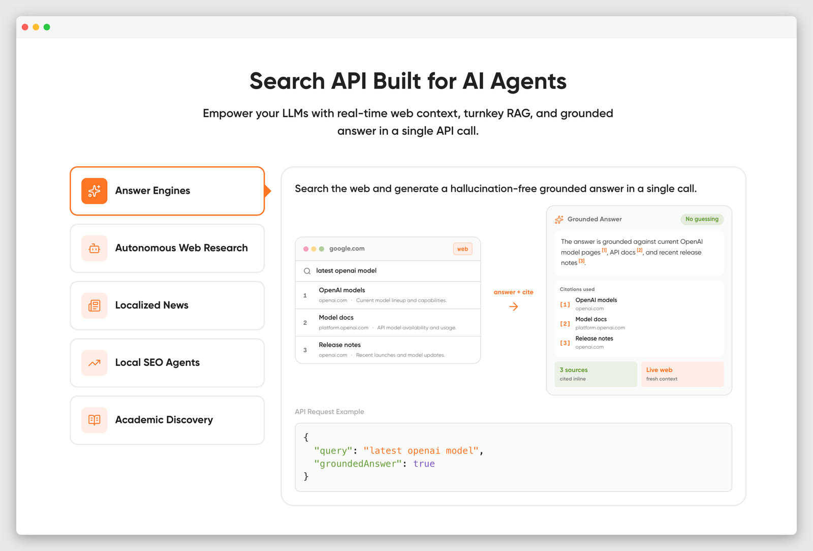 Search API for AI