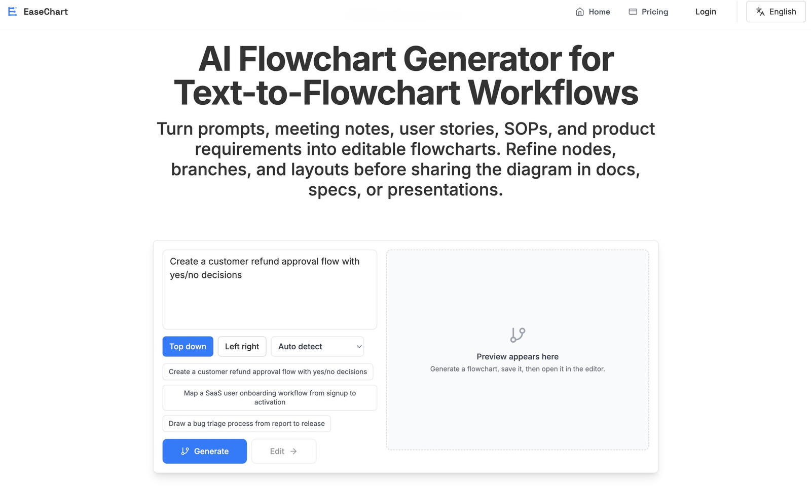 EaseChart – AI Flowchart Generator
