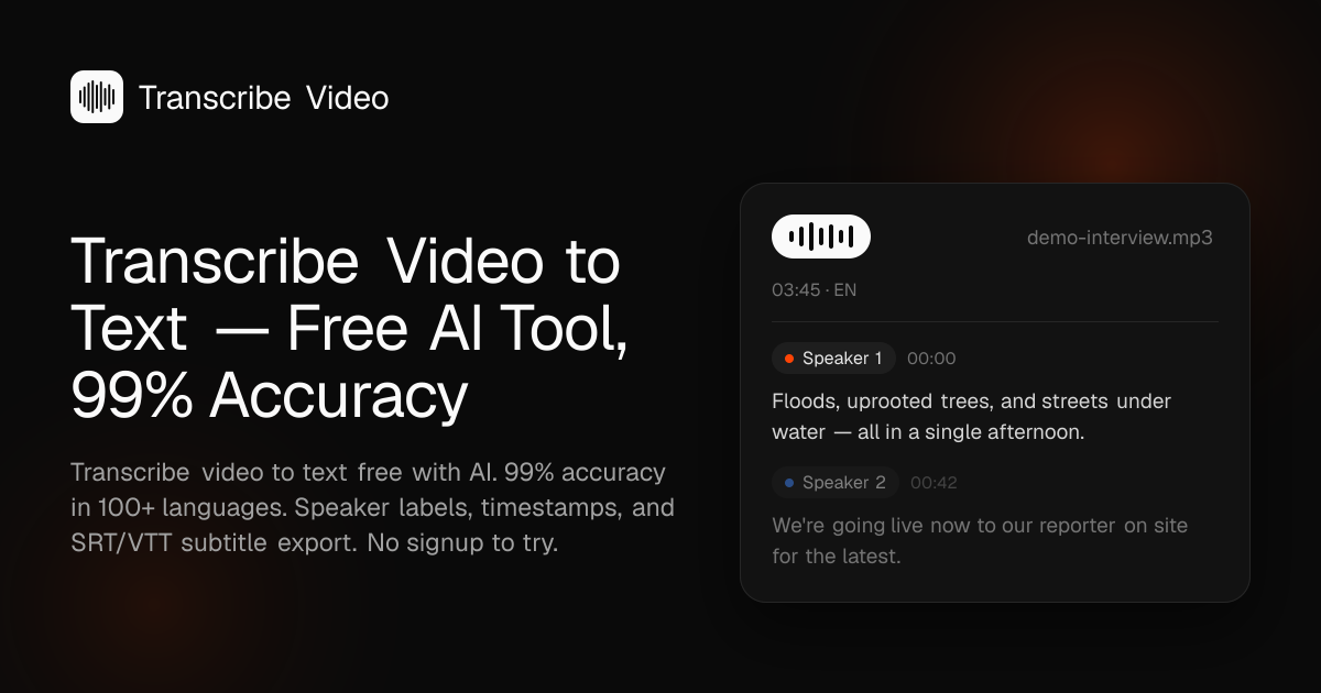 Transcribe Video to Text