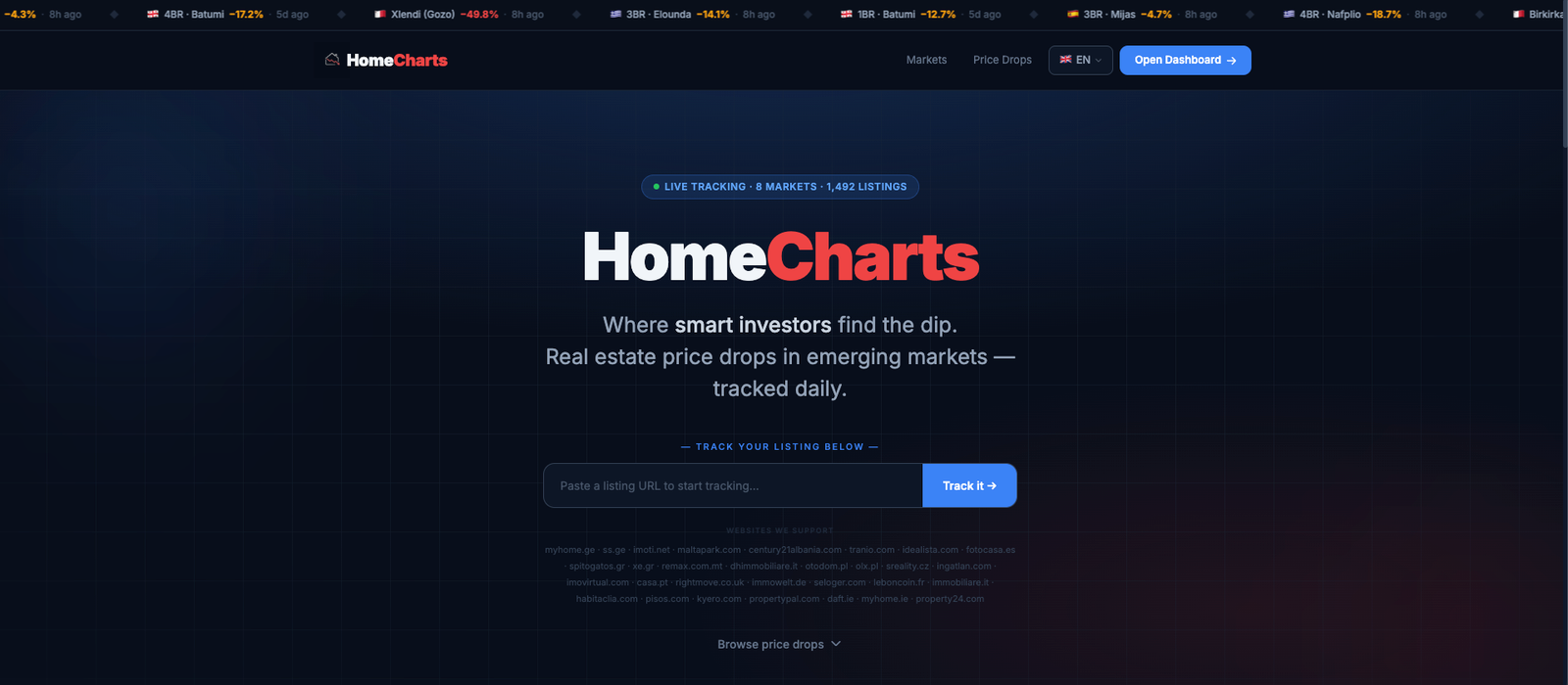 HomeCharts- Property Price Drop Tracker