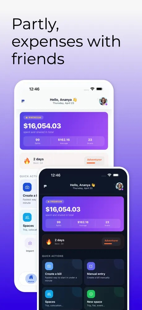 Partly — Split expenses with friends