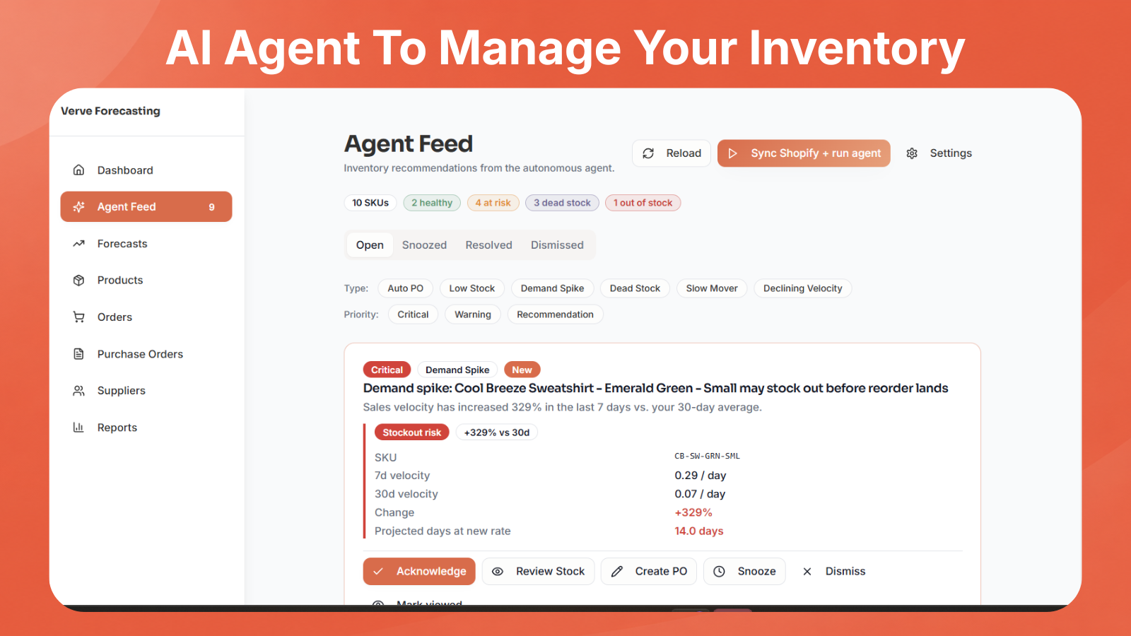 Verve AI ecommerce inventory agent