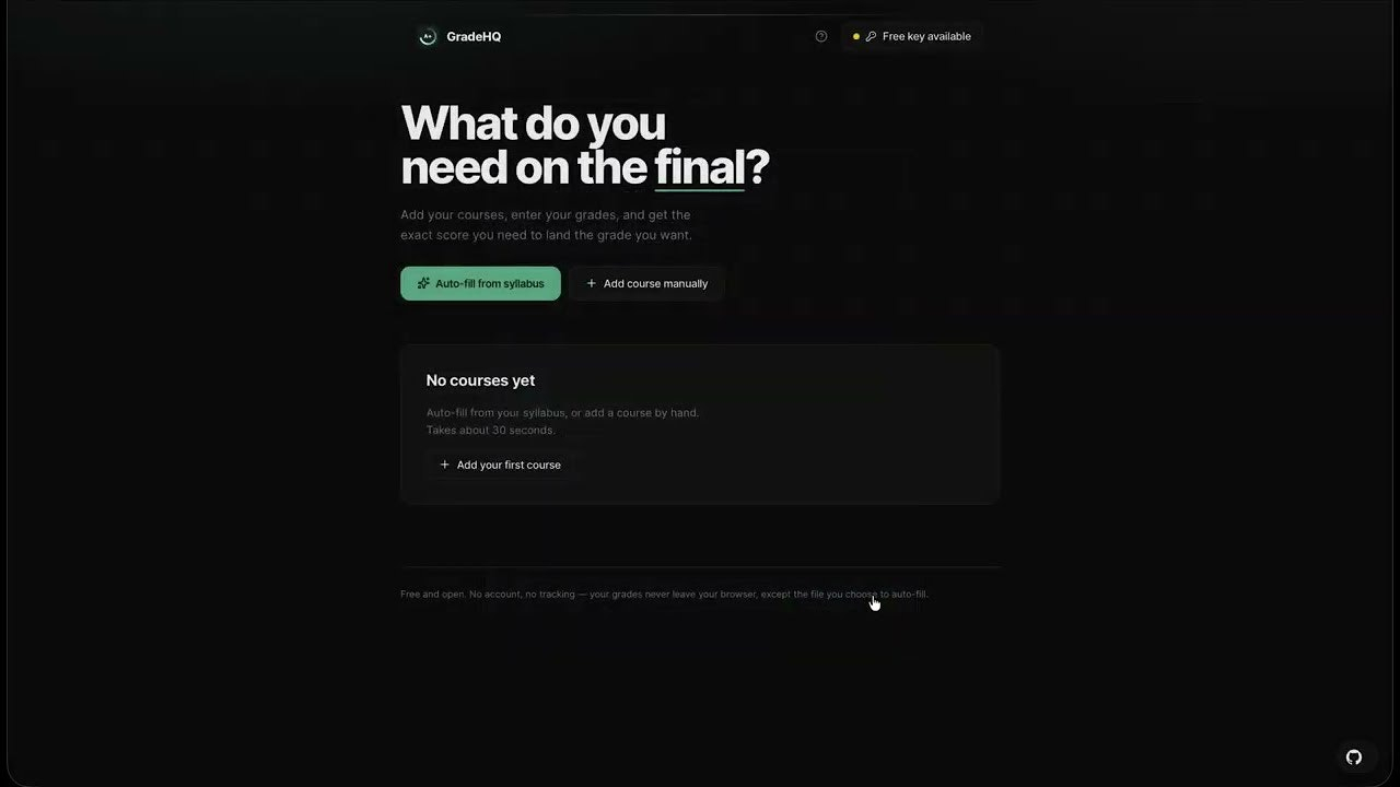 GradeHQ — What do you need on the final?